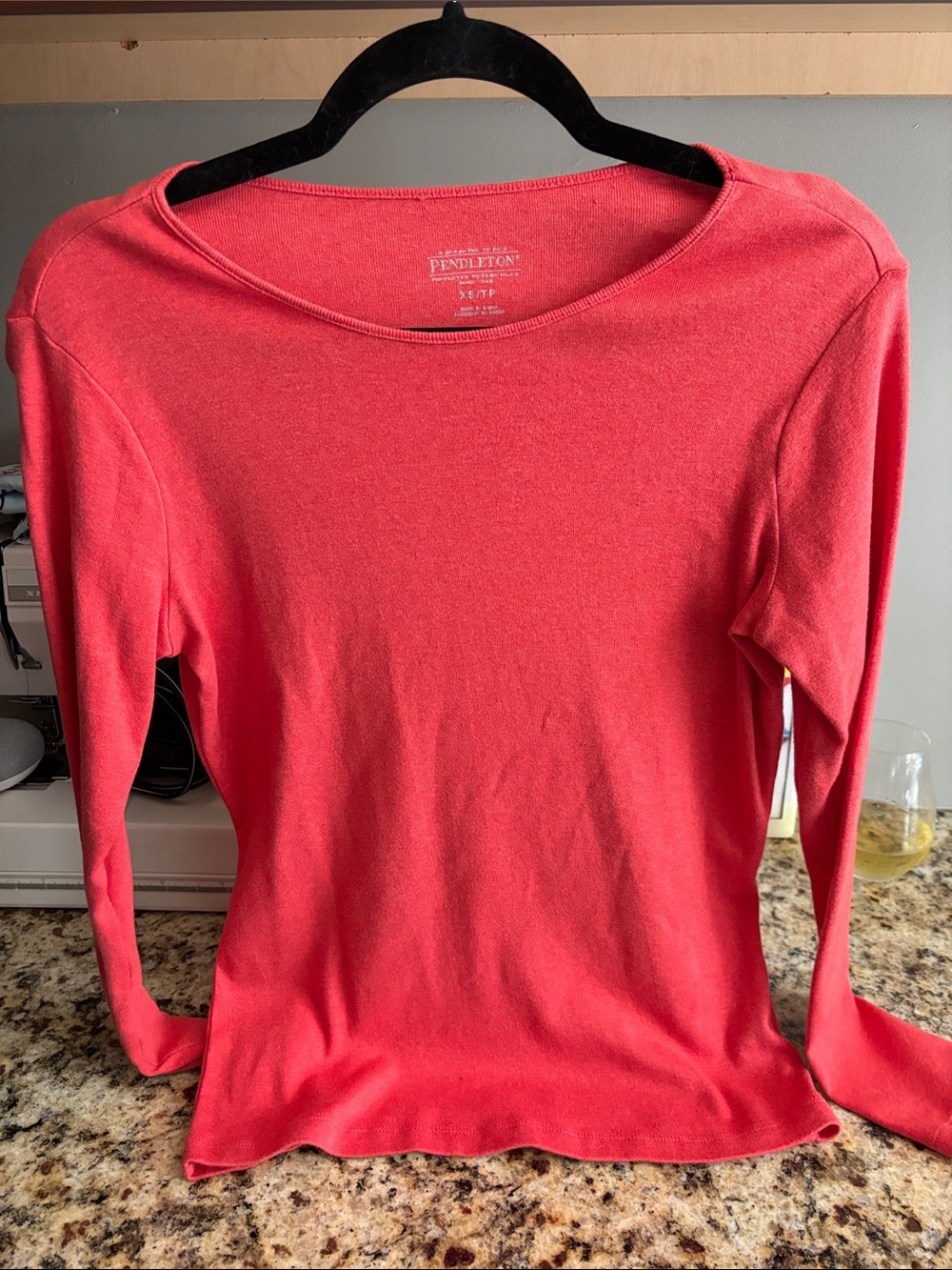 Pendleton Woolen Mills Long Sleeve 100% Cotton Layer Tee XS Orange/Salmon